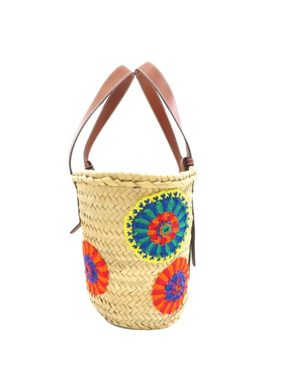 Loewe Flower Basket Tote Bag Calfskin Palm Leaf